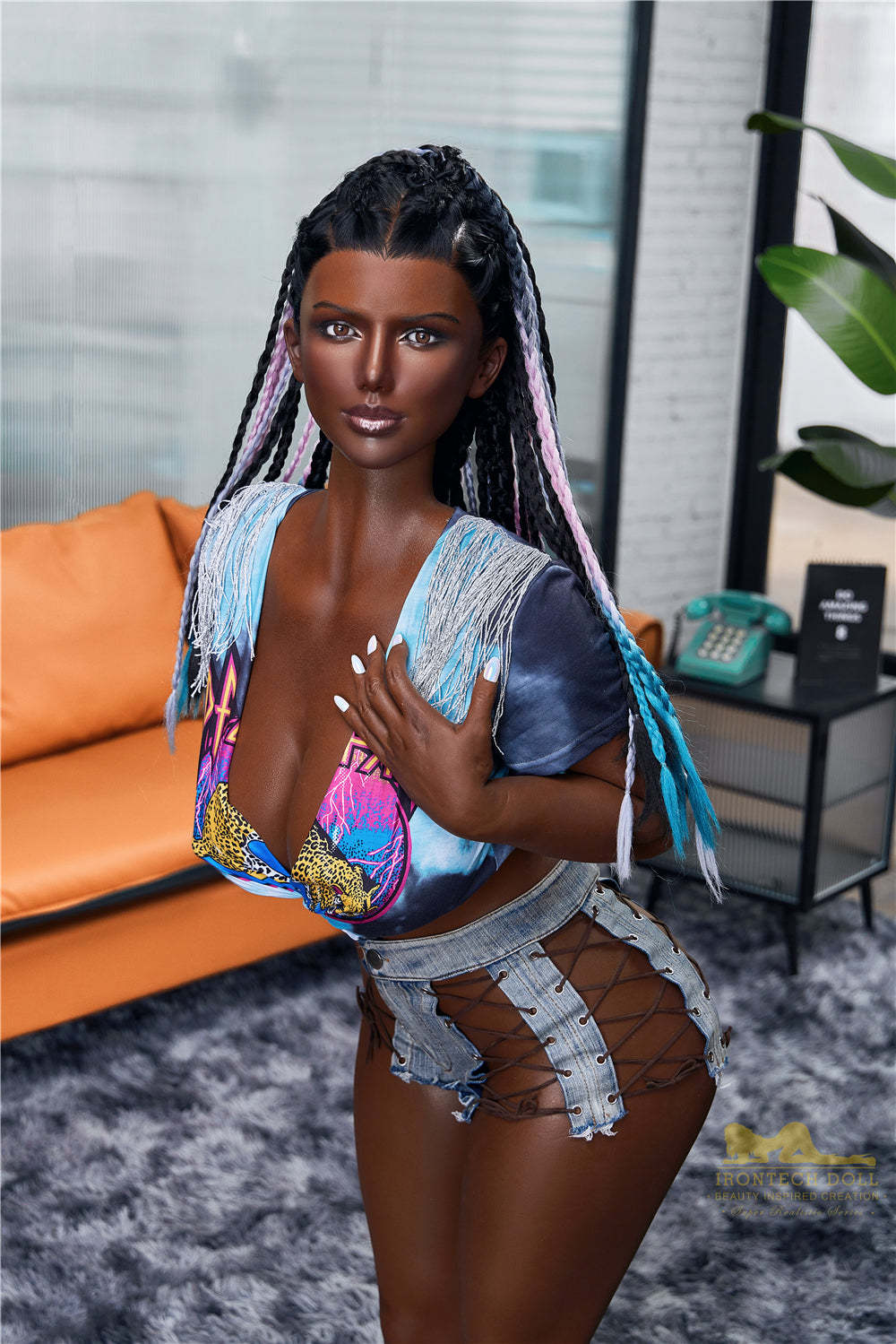 Irontech5ft3160cmBlackSkinH-CupSiliconeSexDollDoctor-Celine_6.jpg 5ft3 / 160cm H-Cup Silicone Black Sex Doll - Irontech Doll Celine - Image 1