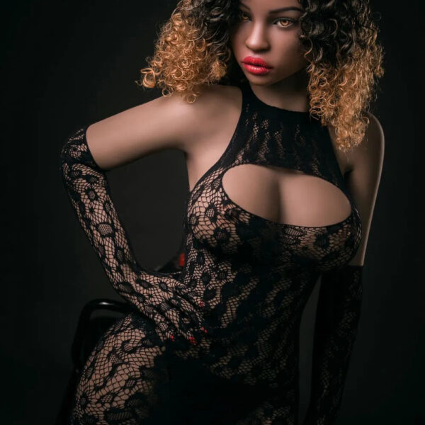 4.98ft /152cm Silicone Head Black Sex Doll - Tinsle