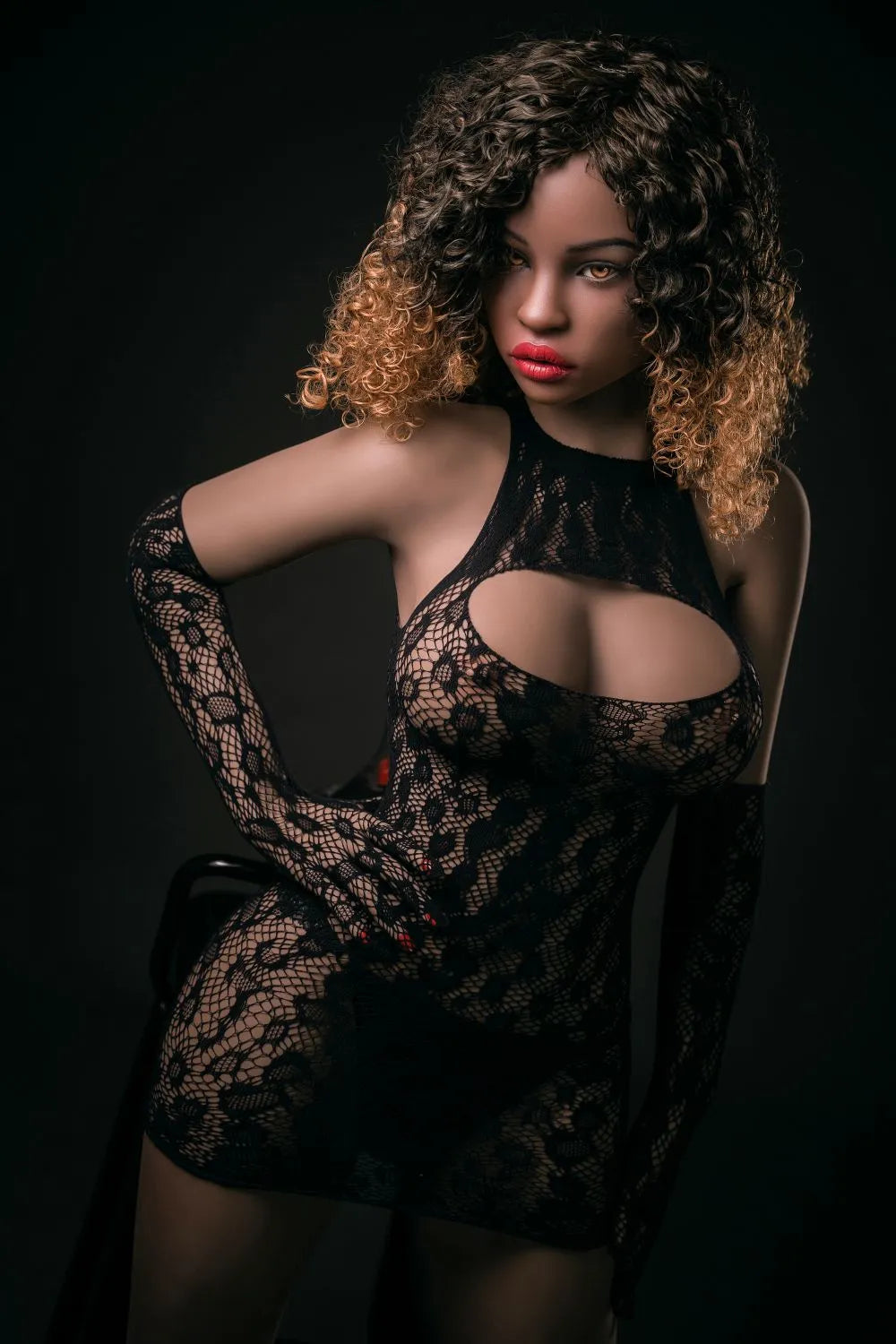 SiliconeHeadSexDoll_22.jpg 4.98ft /152cm Silicone Head Black Sex Doll - Tinsle - Image 1